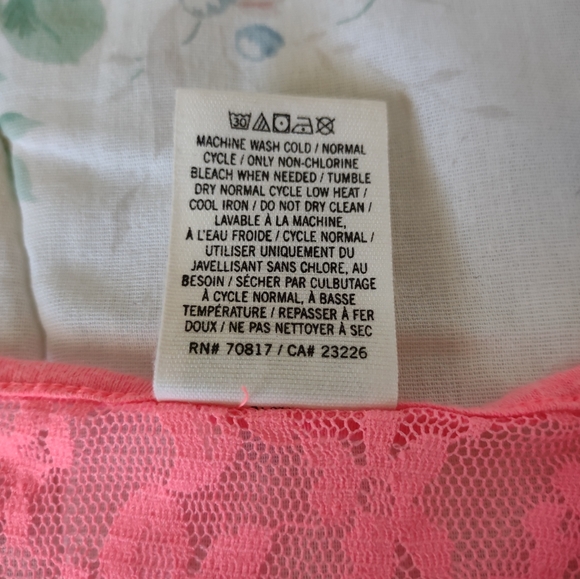 VS Pink UV Reactive Oversized Lace Back Crop Top - Picture 4 of 7